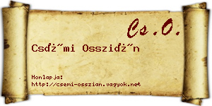 Csémi Osszián névjegykártya